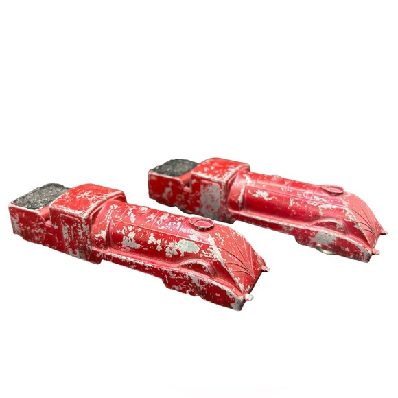 Vintage Crescent Red Train? Lot of 2 Made In England - Picture 1 of 10